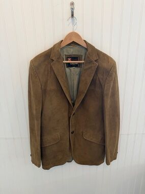 Vintage Suede Notch-Lapel Sport Coat in Brown Size 38